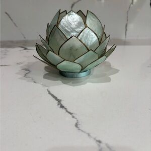 Vintage capzi teal green candle holder